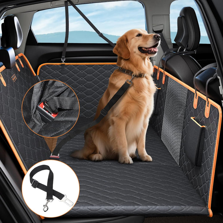 JOEJOY Hundedecke Auto Rückbank mit Harter Unterseite, Hundesitz Auto Rückbank Verbreitert, Hunde Au