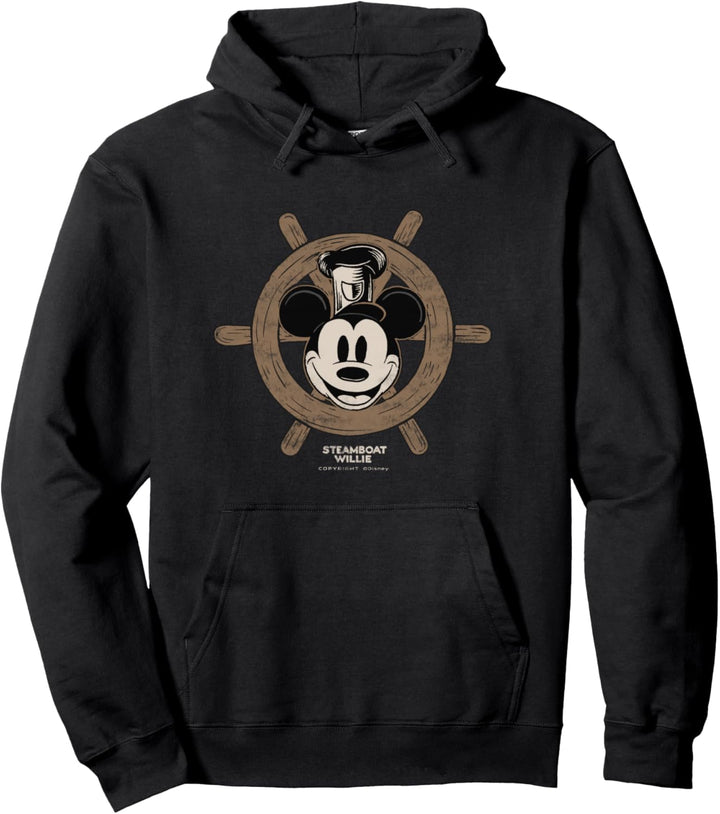 Disney 100 Mickey Mouse Steamboat Willie Wheel D100 Pullover Hoodie