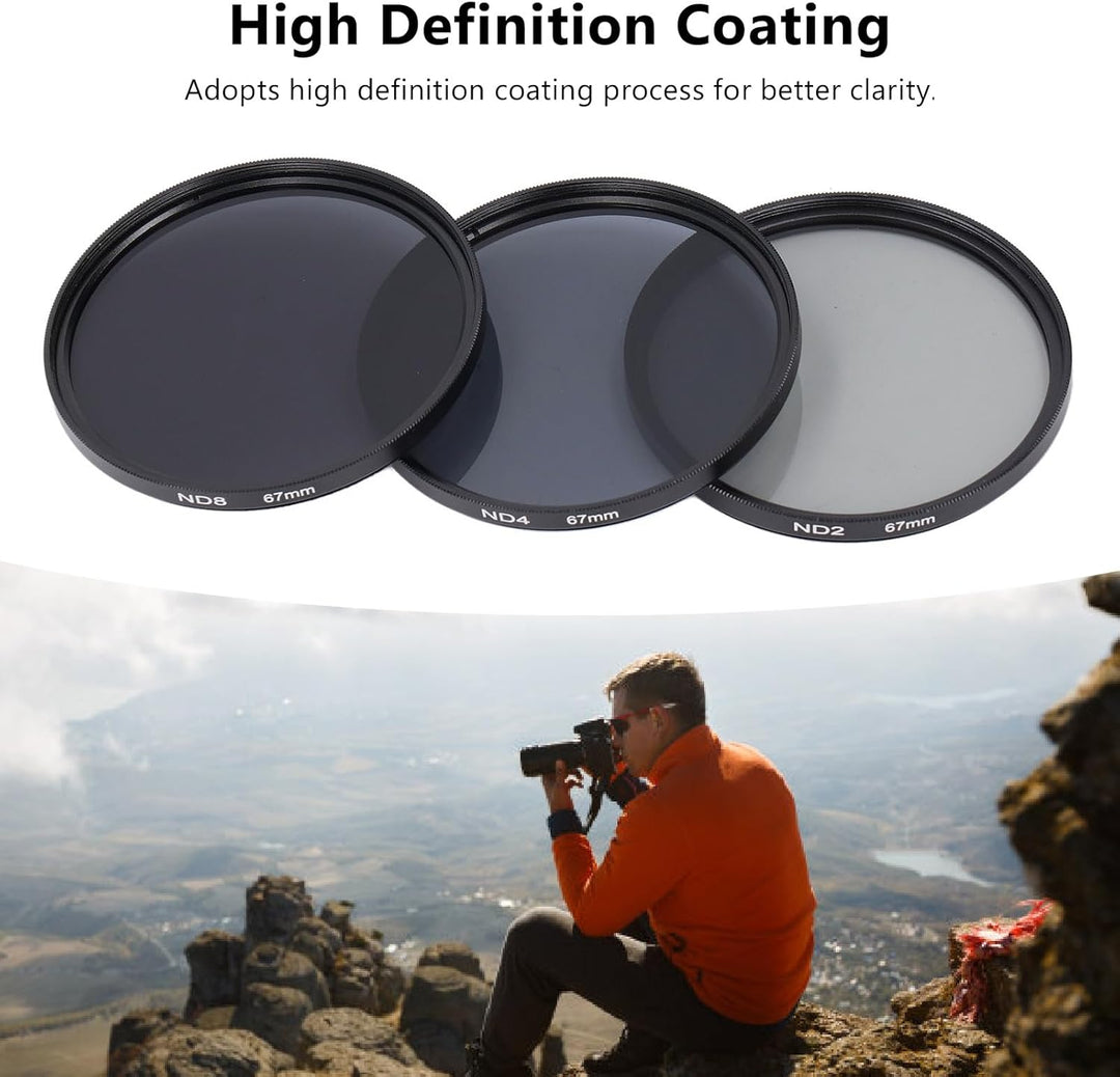 ciciglow ND-Filterset, mit ND2-Filter, ND4-Filter und ND8-Filter, HD-Mehrschichtbeschichtung, Anti-Ü