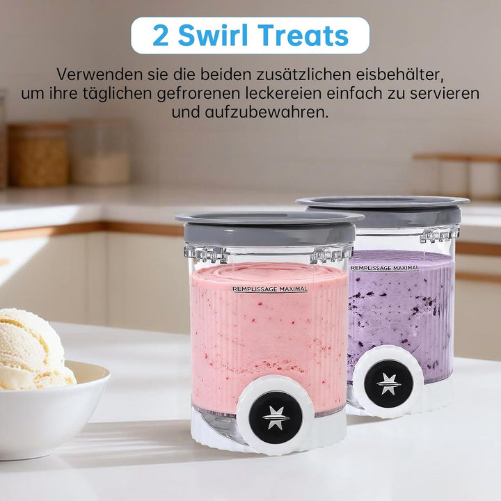 Eisbecher Deckel für Ninja Swirl – 2 Pack Creami Tubs Kompatibel mit Ninja CREAMi Eismaschine NC701U
