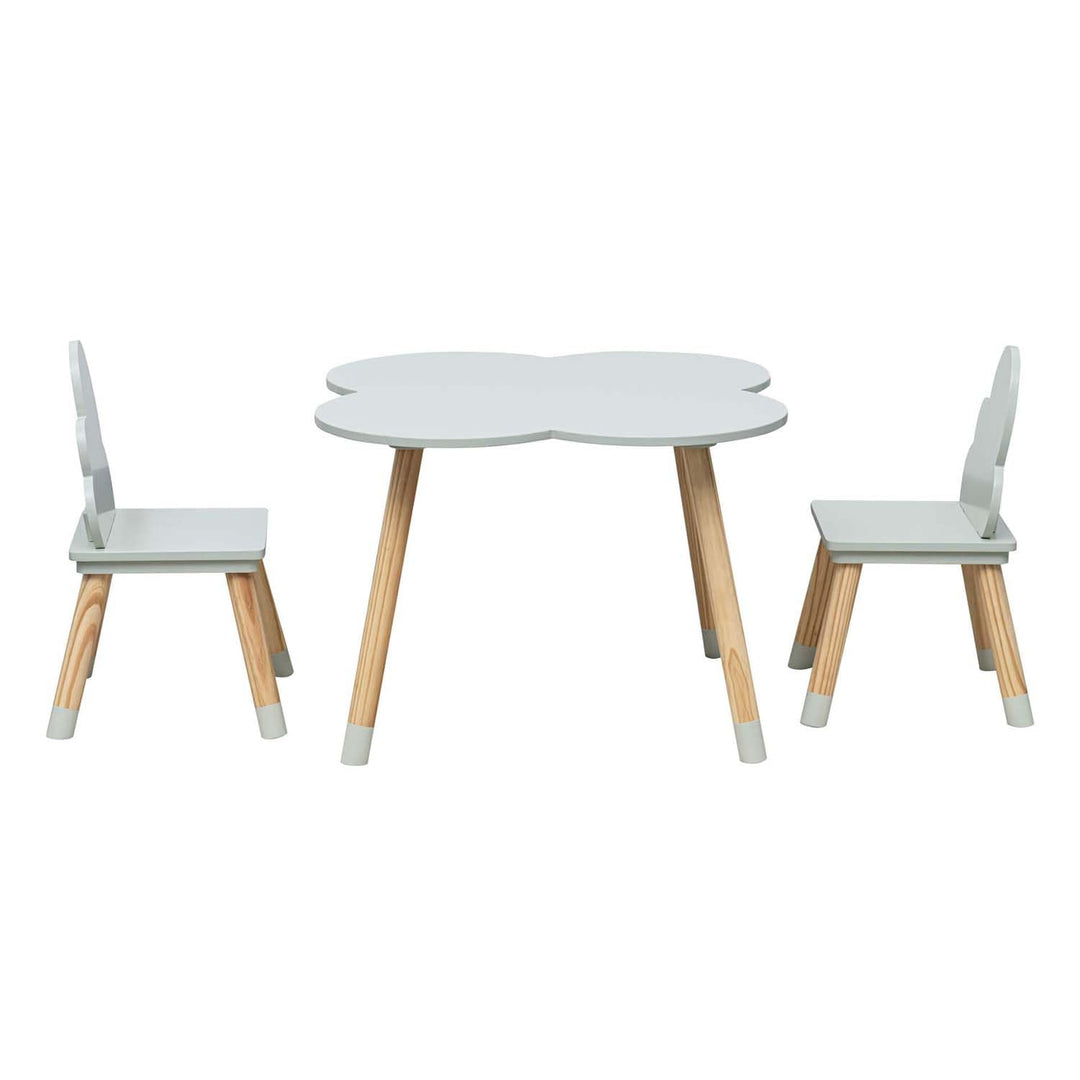 Rebecca Mobili Kinder-Tisch und 2 Stühle Set, Grün Braun, MDF Kiefer, für Kinderzimmer, Spielzimmer
