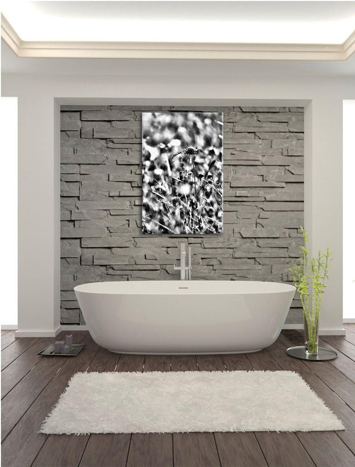 Pixxprint Bunte Gräser, Pflanzen, Natur / 100x70cm Leinwandbild bespannt auf Holzrahmen/Wandbild Kun