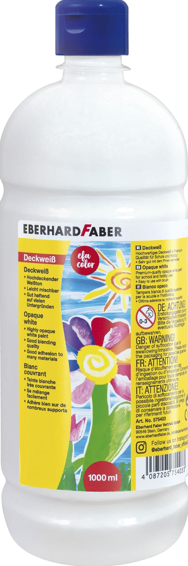EBERHARD FABER 575403 Deckweiss EFA Color, 1.000 ml Flasche