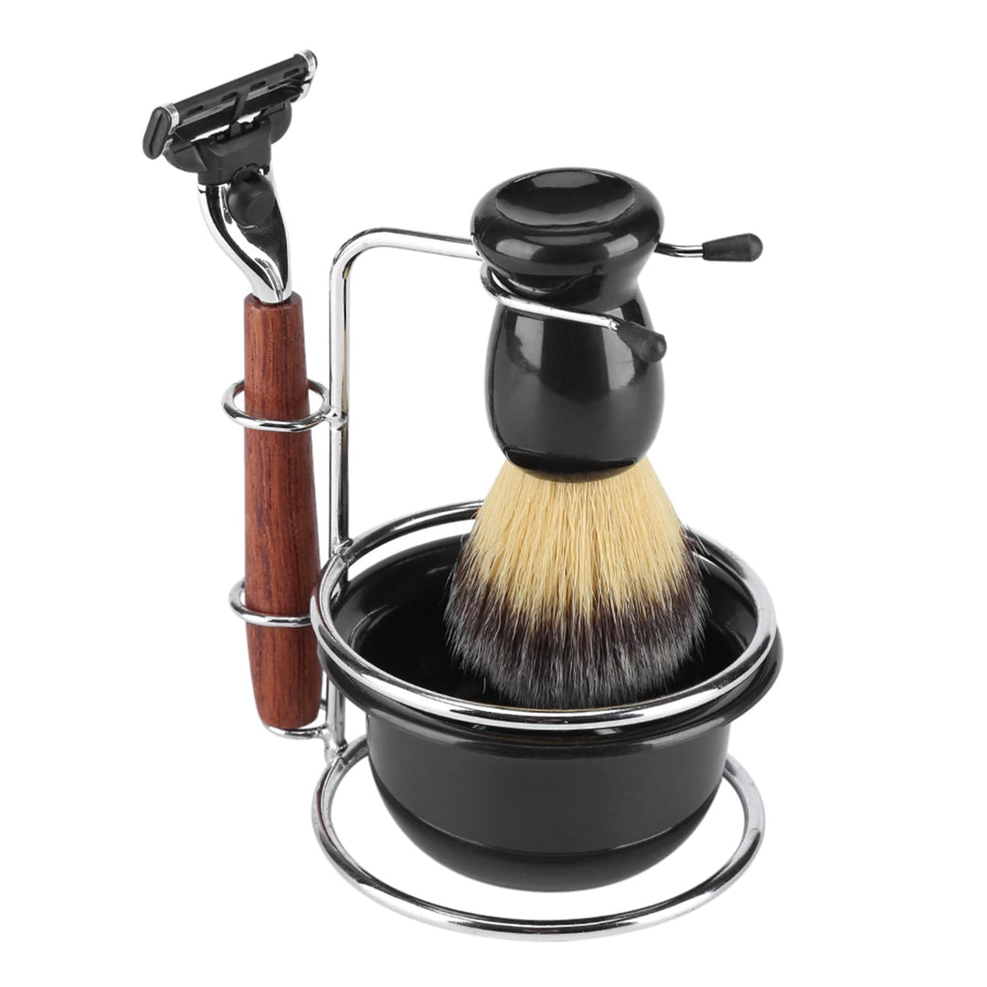 Manuelles Rasierer-Set mit Halter, Dachshaar, Rasierpinsel, Tasse, Rasierschale, Schaum, Herrenbart,