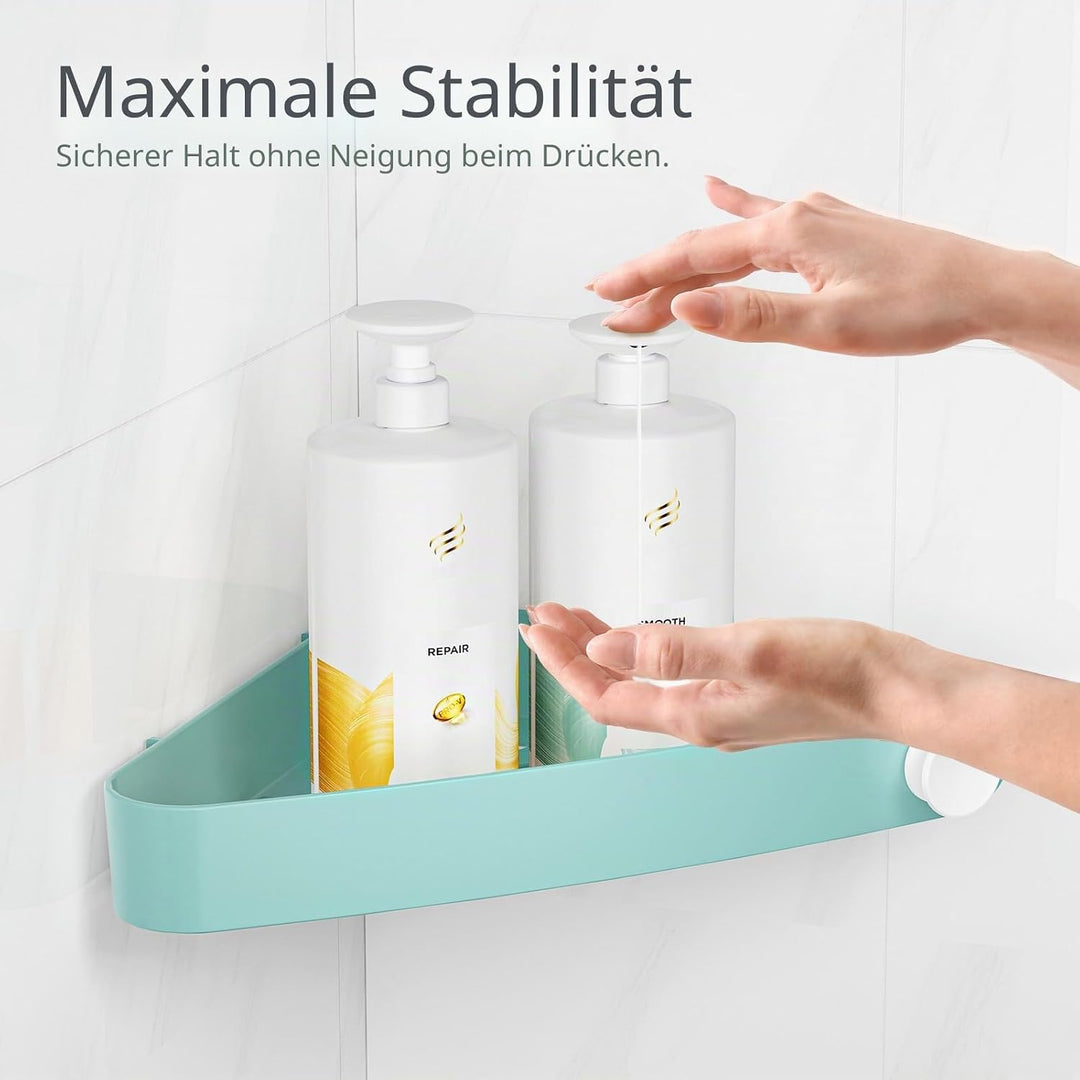 Sotfamily Plastik Duschablage ohne Bohren Ecke (Nur Für 90°), 2 Stück Duschregal Badregal ohne Bohre