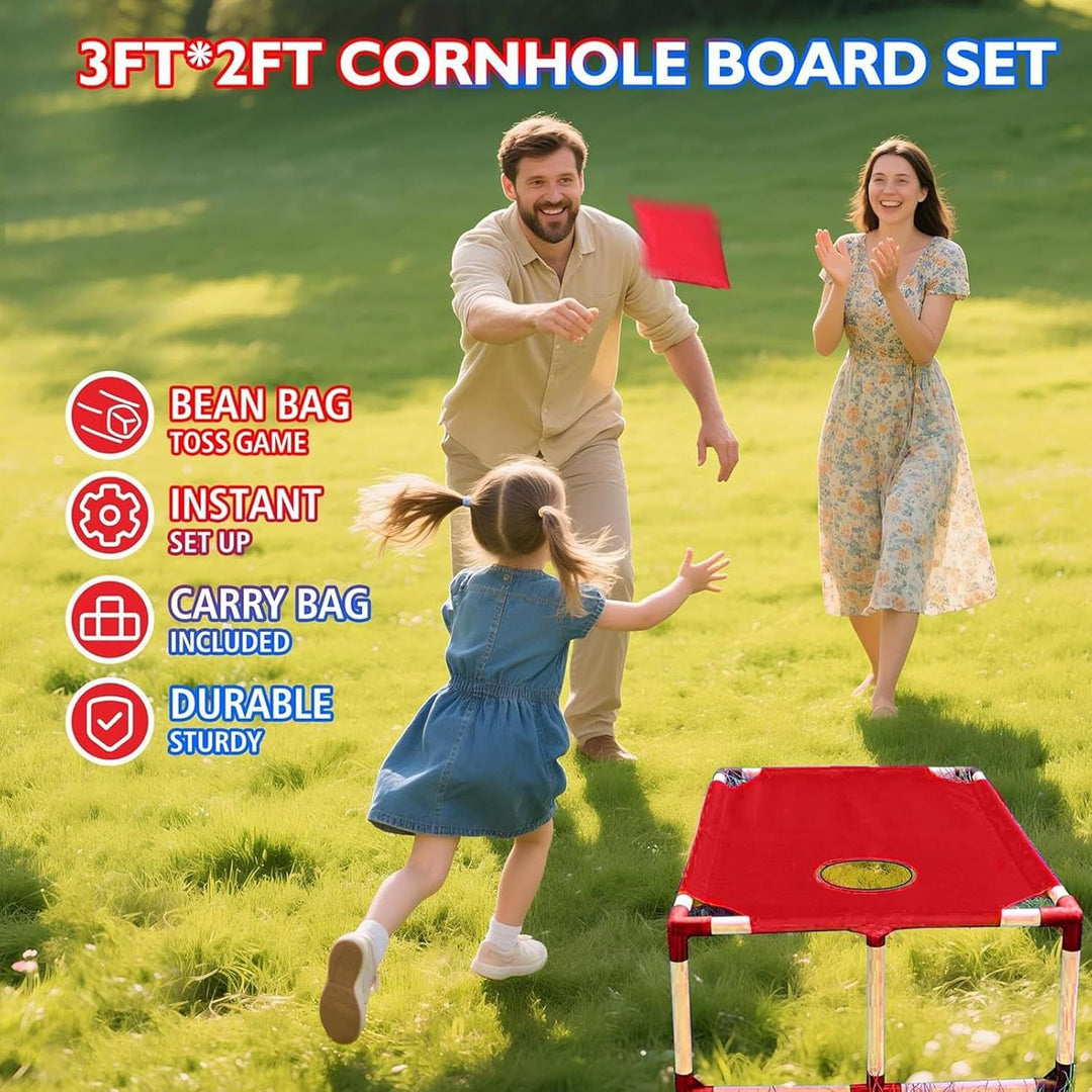 Bean Bag Wurfspiel Set, Cornhole Board Spielzeug mit 6 Bohnensäcke Garten Spielzeug Partyspiele Stra