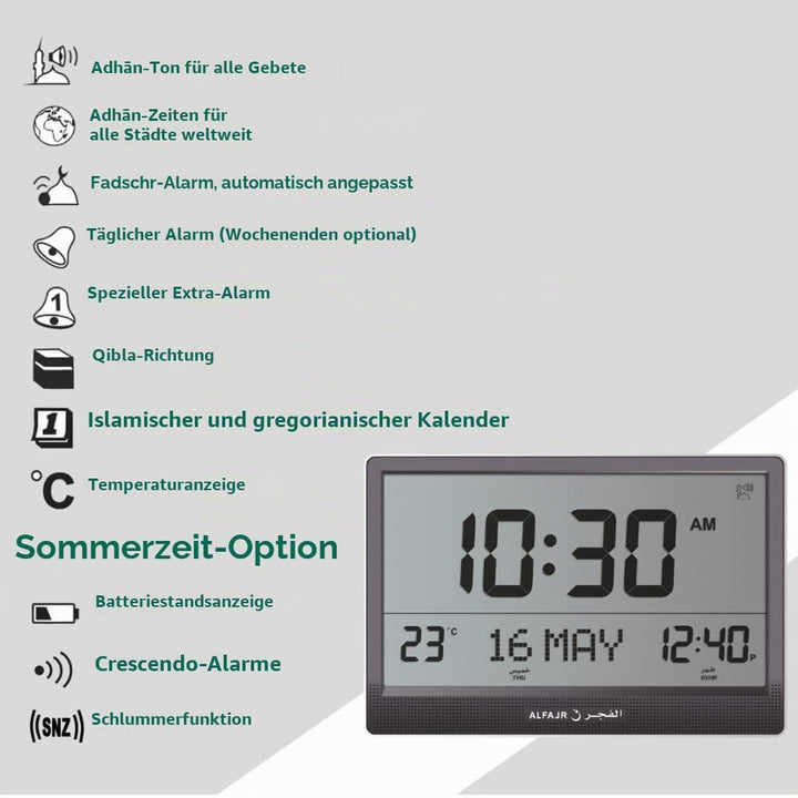 ALFAJR WANDUHR MAXIFORMAT MIT 15" DISPLAY