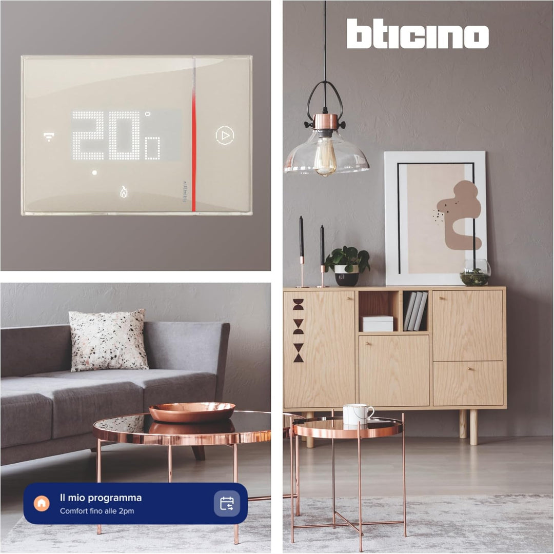 BTicino SXM8002 – Smarther2 WLAN-Thermostat mit Netatmo, Unterputz-Thermostat, programmierbar, EIN/A