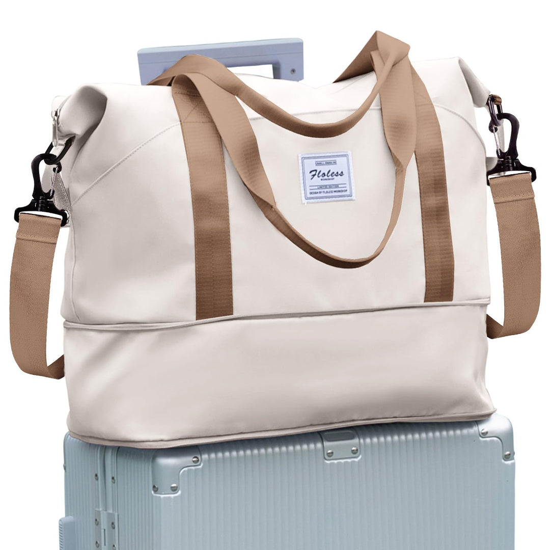 SEAFEW Reisetasche Damen Sporttasche 40x30x20 Ryanair Handgepäck Tasche (Beigebraun) 40x30x20cm(24L)
