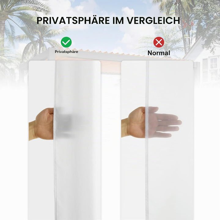 PONY DANCE Outdoor Gardinen Halbtransparent Outdoorvorhänge mit Klett-Schlaufen für Terrasse &amp; Pavil