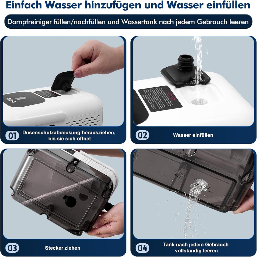 Dampfreiniger Handgerät Steam Cleaner,Tragbare Dampfreiniger,2500W Mehrzweck Dampfreiniger,mit 9 Auf