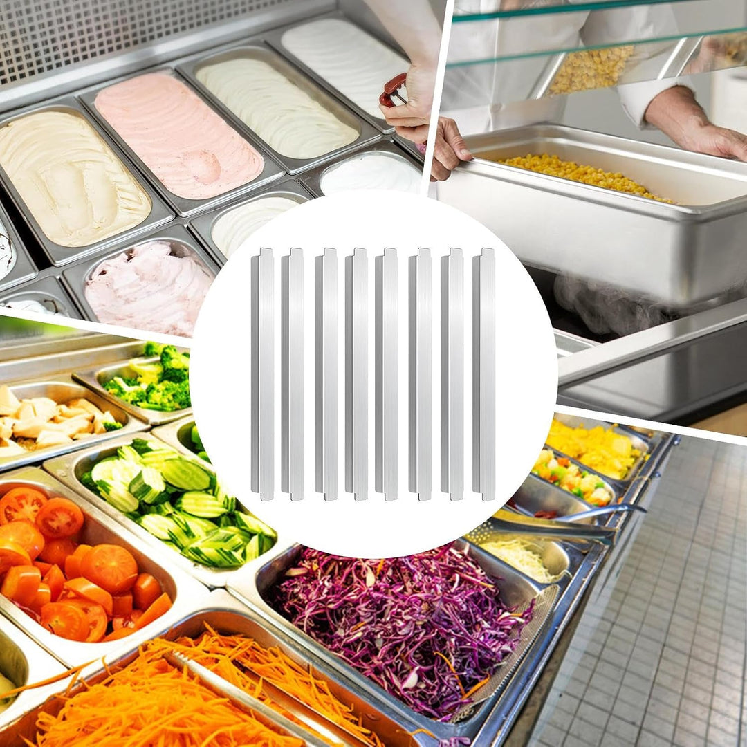 Edelstahl Flachstab,8 Stück Edelstahl-Trennstäbe Für Dampftischwannen | Beständige Stäbe Für Küchenp
