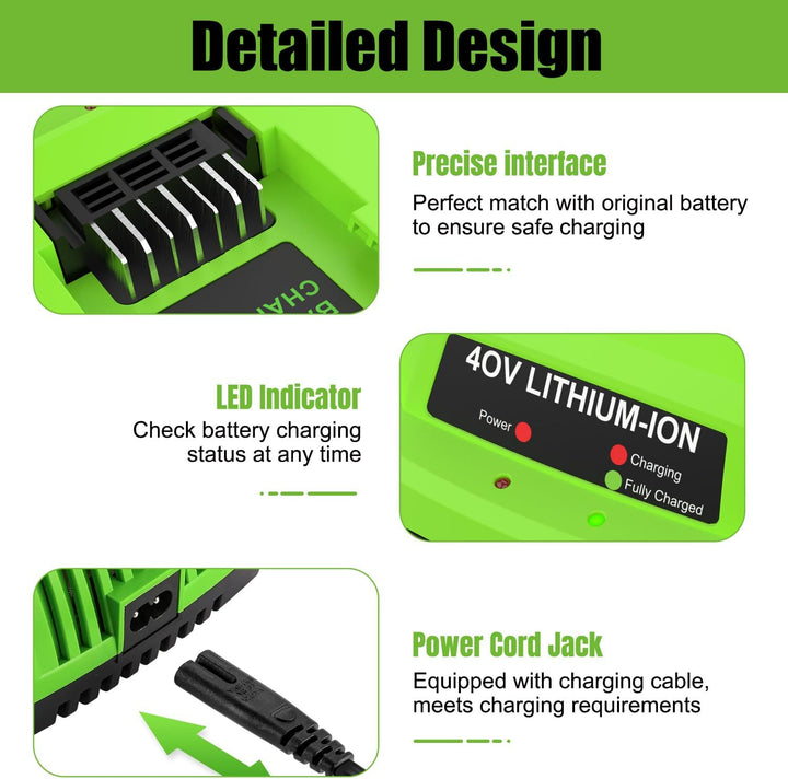 G40C 40V Ladegerät für Greenworks Ladegerät 40V