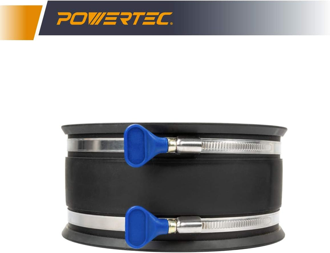 POWERTEC 70281 Dust Control Flex Cuff with Hose Clamps, 6-Inch, 6-Inch