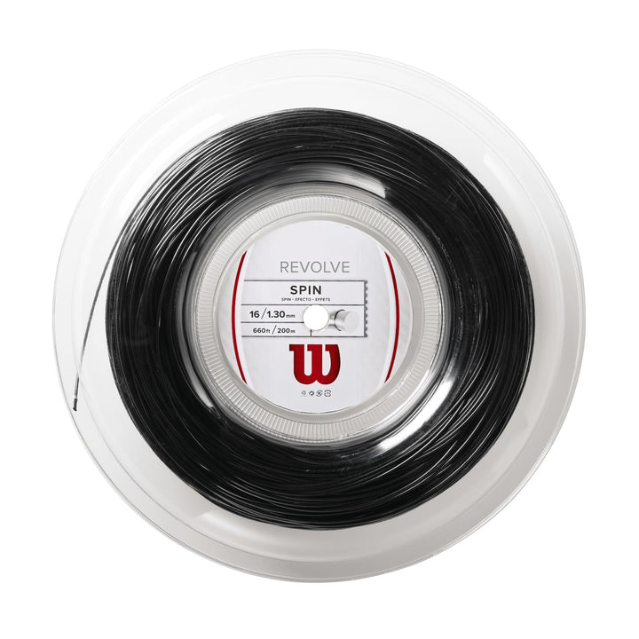 Wilson Unisex Tennissaite Revolve 200 Meter 1,30 mm Schwarz, 200 Meter 1,30 mm Schwarz