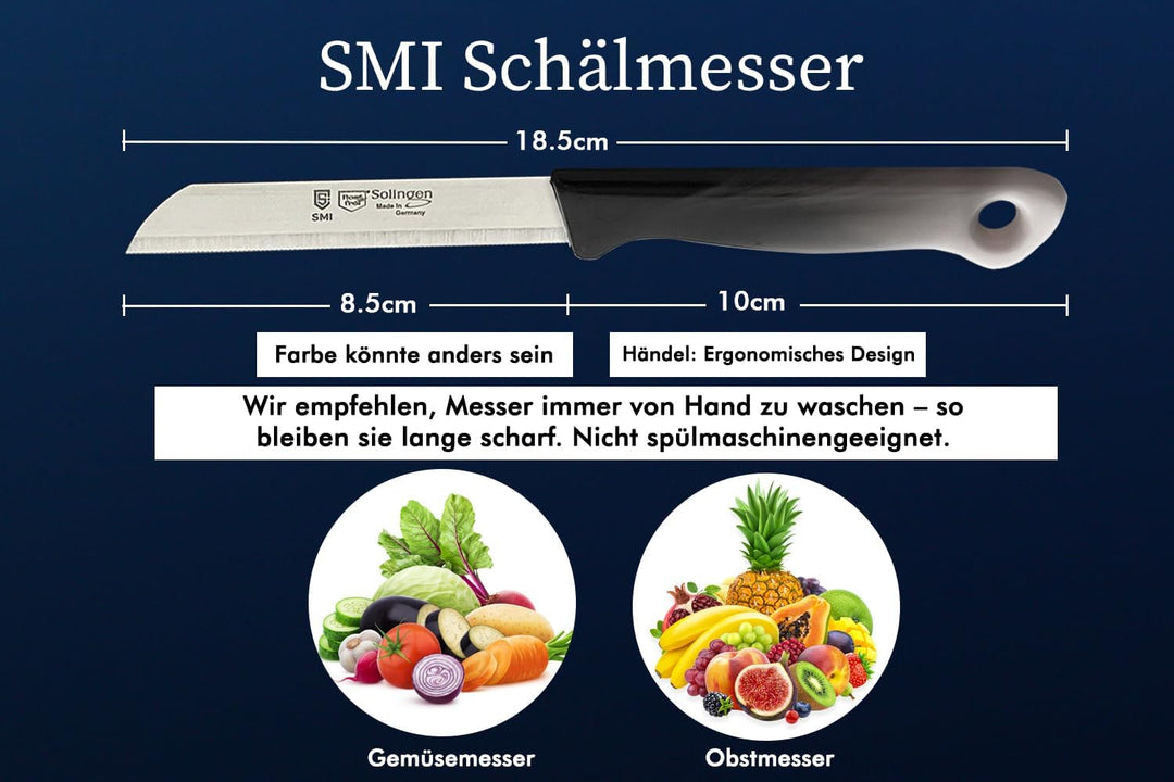 SMI Solingen Messer Set Gemüsemesser Schälmesser Obstmesser Küchenmesser Allzweckmesser Wellenschlif