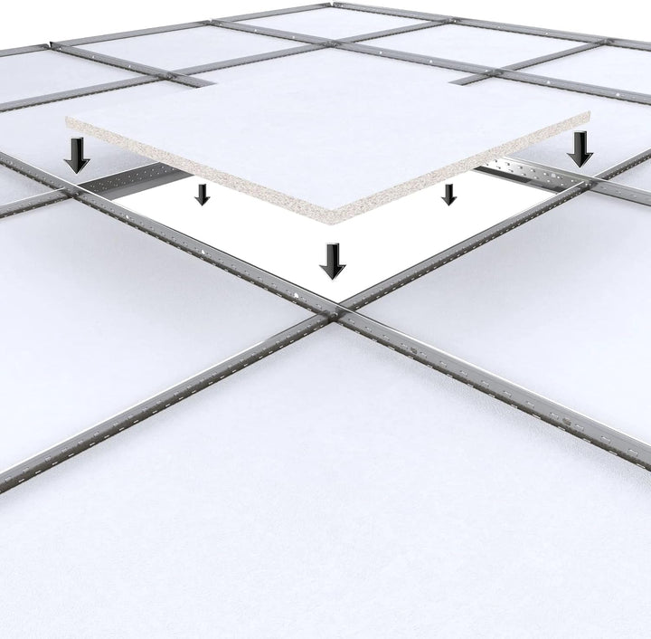 CALGARY | 10-er Set Deckenplatten | Weiss Deckenpaneele | 59,5 x 59,5 cm | Dicke:12 mm | Oberfläche:
