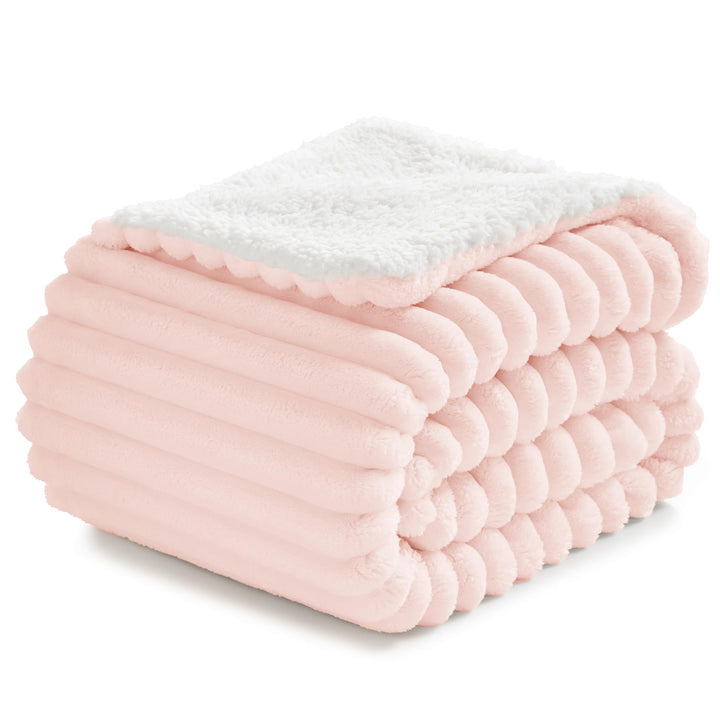 BEDELITE warme Decke Sherpa Kuscheldecke Flauschig Hellrosa 125x150 Hellrosa 125 x 150 cm, Hellrosa