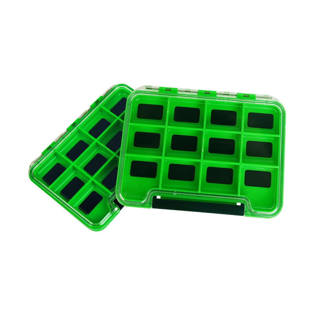 2 Pack Multifunktionale kleine magnetische Tackle Box, wasserdichte Fliegenfischbox mit transparente