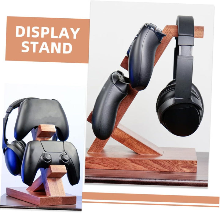Angoily Holz Gamecontroller Halterung Für Spielkonsole Multifunktionaler Headset Ständer Brauner Org