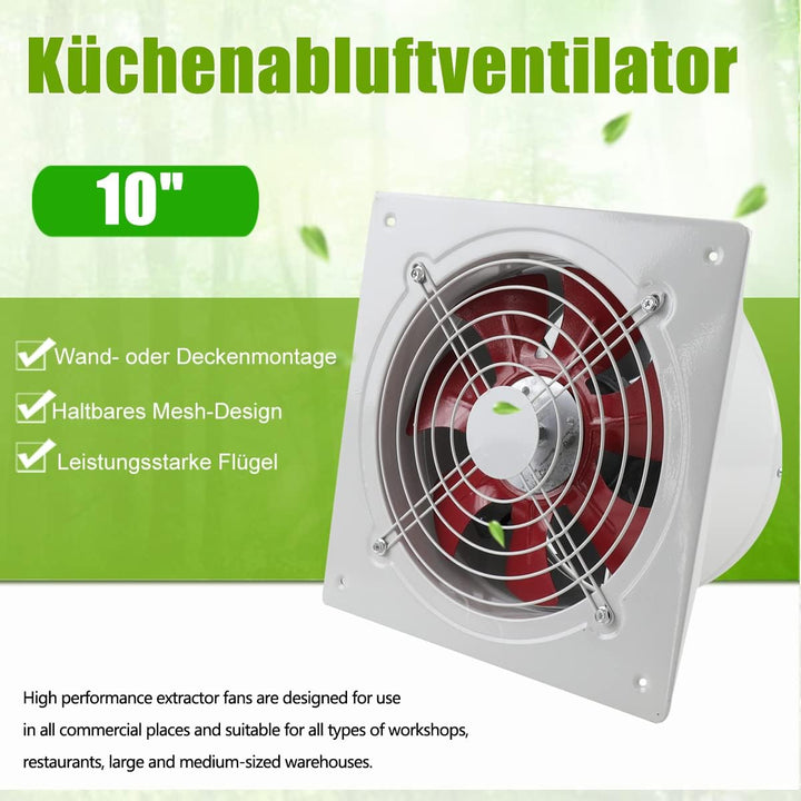 220V 100W Axiallüfter 10 Inch Abluftventilator 250mm Axialventilator Küchenabluftventilator Industri