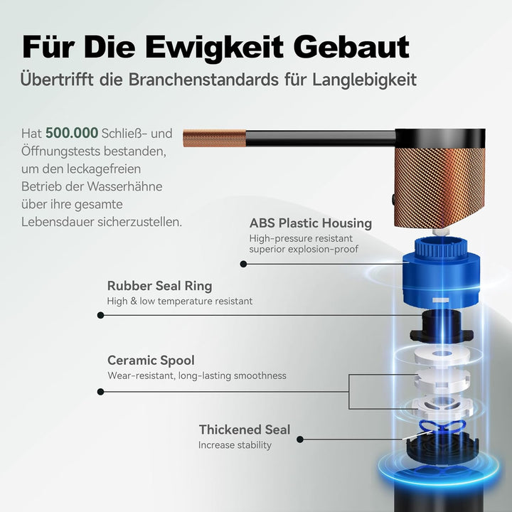 Waschtischarmatur Schwarz Waschbecken Wasserhahn Bad mit Messinggehäuse Keramikkartusche Einhebelmis