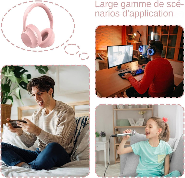 Arbeits Headset Surround Sound mit Noise-Cancelling Rosa, Rosa