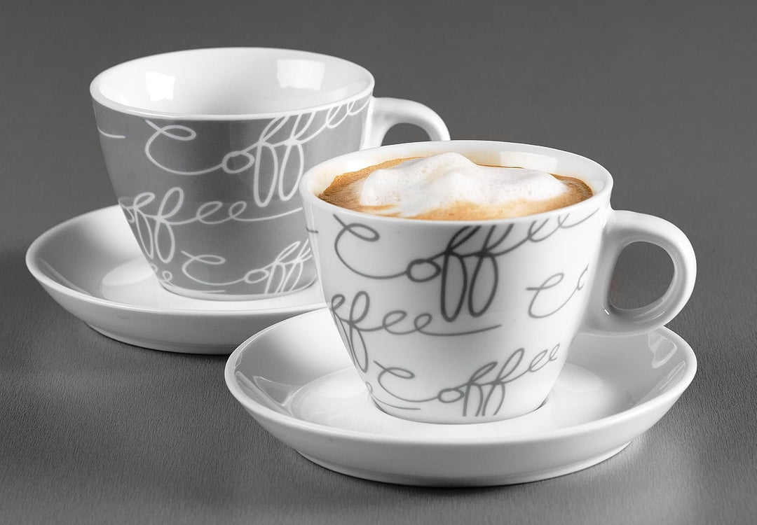 Ritzenhoff &amp; Breker Cappuccino-Set Cornello 4-teilig, Grau, 180 ml, 2 Stück (1er Pack) Grau Cappucci