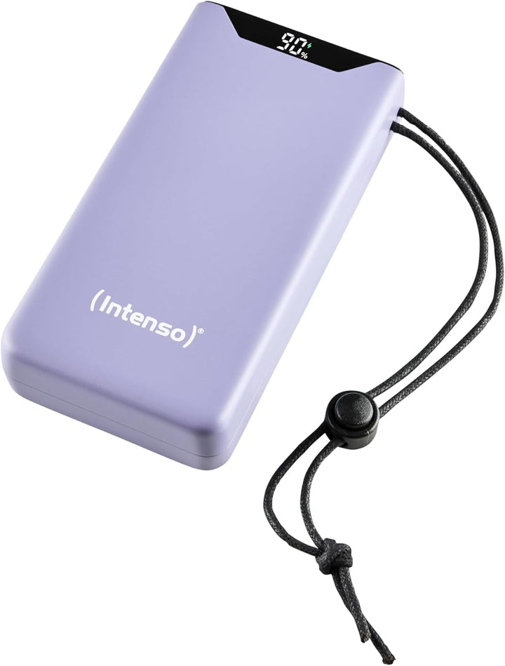 Intenso F20000 Powerbank 20000 mAh - 20W Schnellladegerät USB-C &amp; USB-A 20000 mAh Lila, 20000 mAh Li