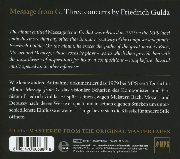 Message from G, Audio-CD