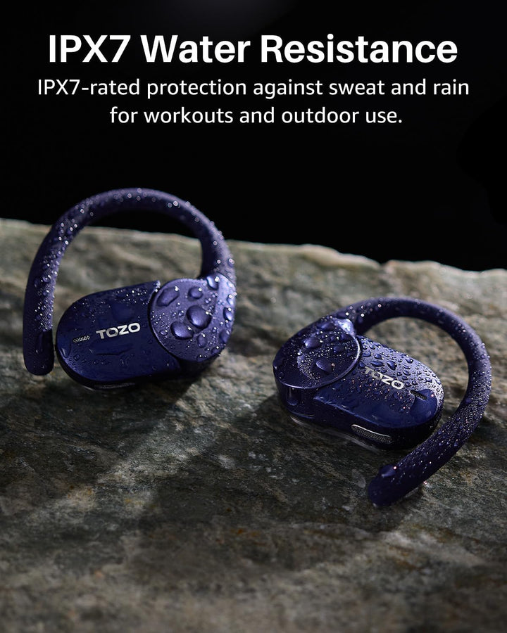 TOZO Open X2 Pro Open-Ear Kopfhörer, Smart Display, LDAC Hi-Res Audio, KI Blau, Blau