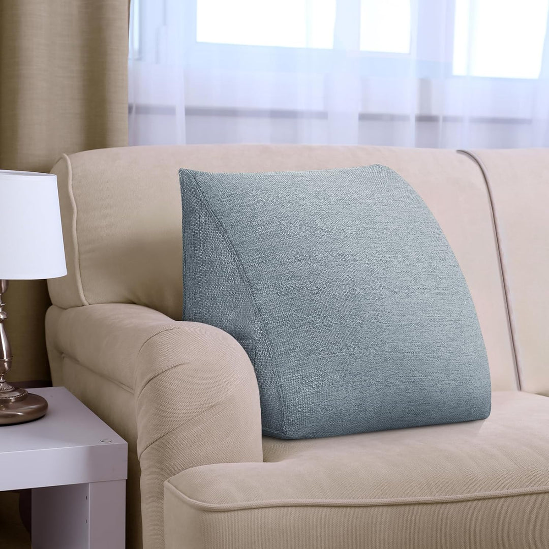 Keilkissen als Kopfteil-Lesekissen für Bett und Sofa Grau 45cm, Grau 45cm