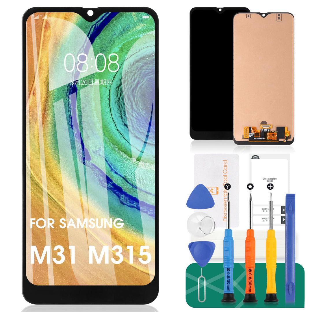 SRJTEK Für Samsung Galaxy M31 LCD-Bildschirm für Samsung M31 Bildschirm Ersatz M315 LCD Display SM-M