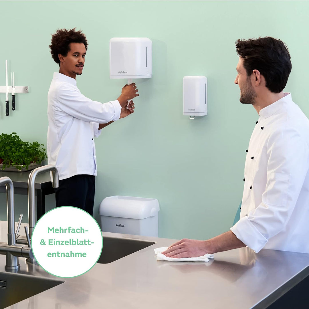 Satino by WEPA Centerfeed Handtuchrollen Spender Plus - 331000 - CF1 kompatibel - weiss - Innenrolle