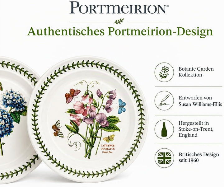 Portmeirion Botanic Garden 25,4 cm Abendessen Teller – Set von 6 Rose, Rose