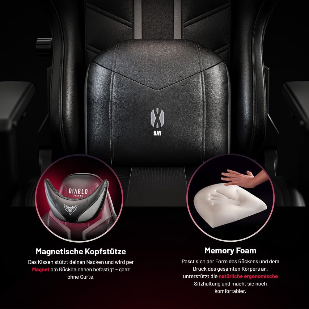 Diablo X-Ray Gaming Stuhl Bürostuhl Gamer Chair Schreibtischstuhl 4D Armlehnen Ergonomisches Design
