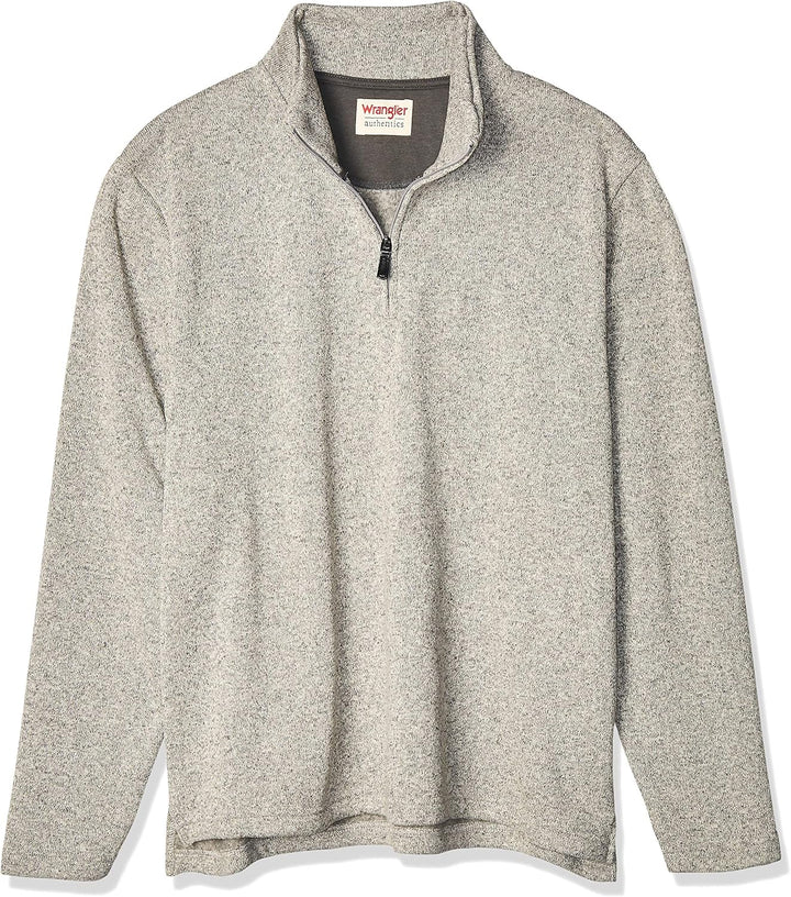 Wrangler Authentics Men’s Sweater Fleece Quarter-Zip S Hellgrau, S Hellgrau
