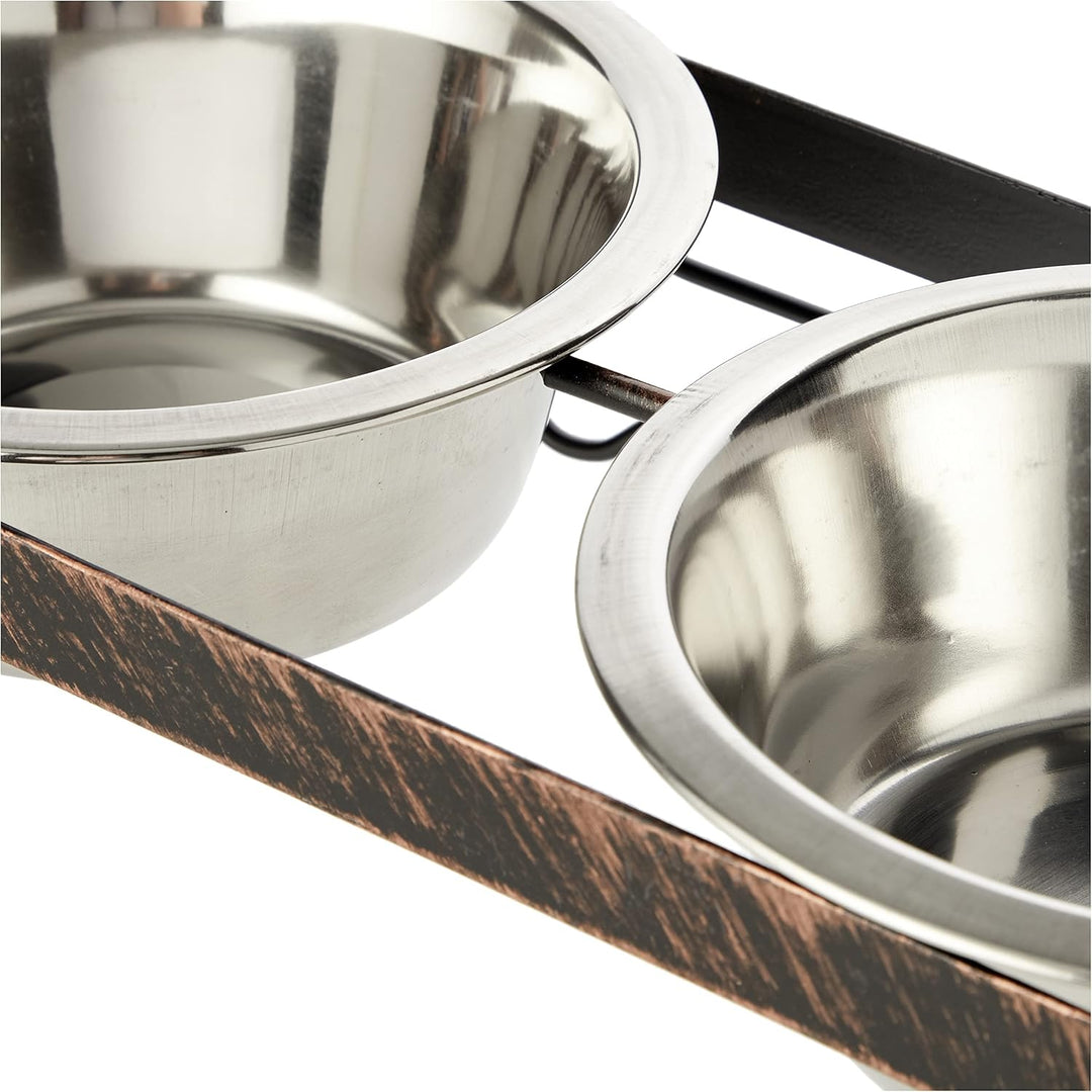 Rosewood Doppelter Dinnerbehälter aus Eisen in Knochenform, 800 ml, 2 Stück Schwarzer Stahl einheits