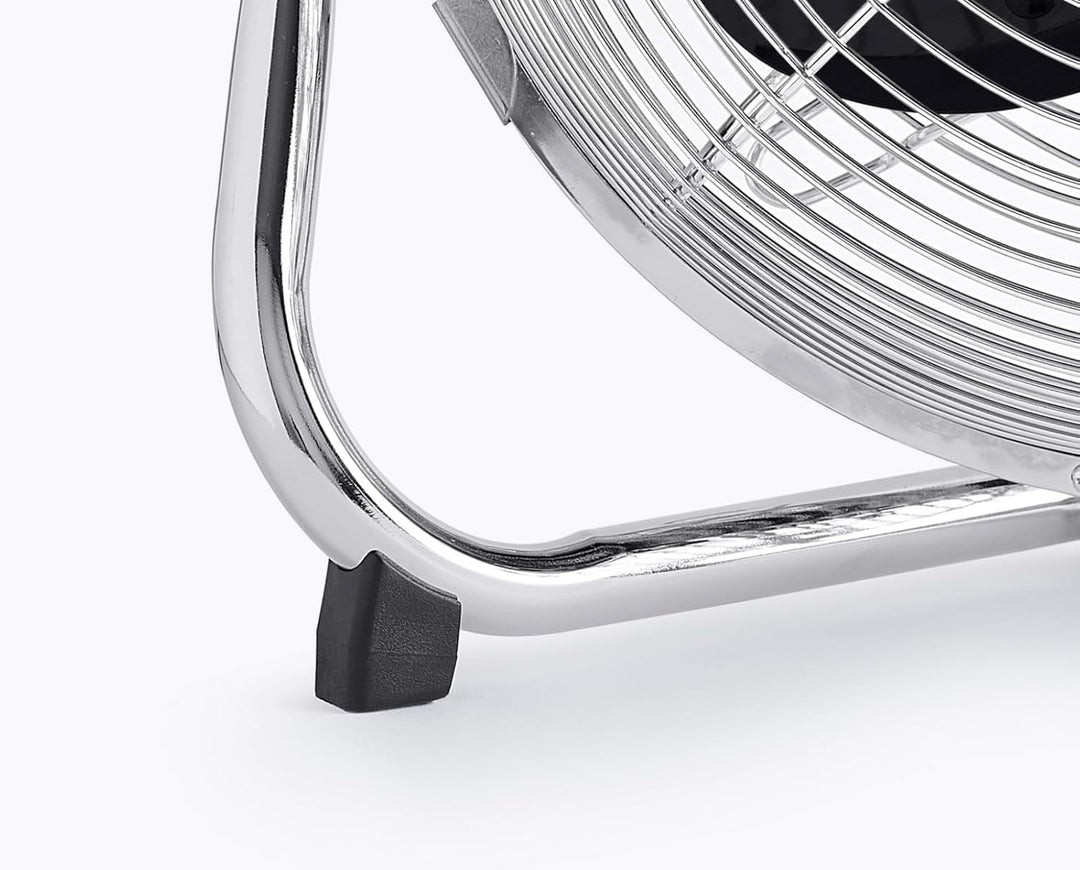 Bigben 48-W-Tischventilator, 3 Geschwindigkeitsstufen, neigbarer Kopf, gebürstetes Aluminium, für Sc