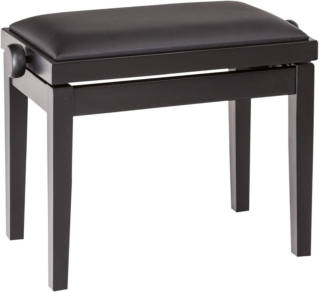 K&amp;M 13700 Klavierbank Unterteil Schwarz - Mattlack, Buchenholz - vierbeiniger Sitz mit präziser Höhe