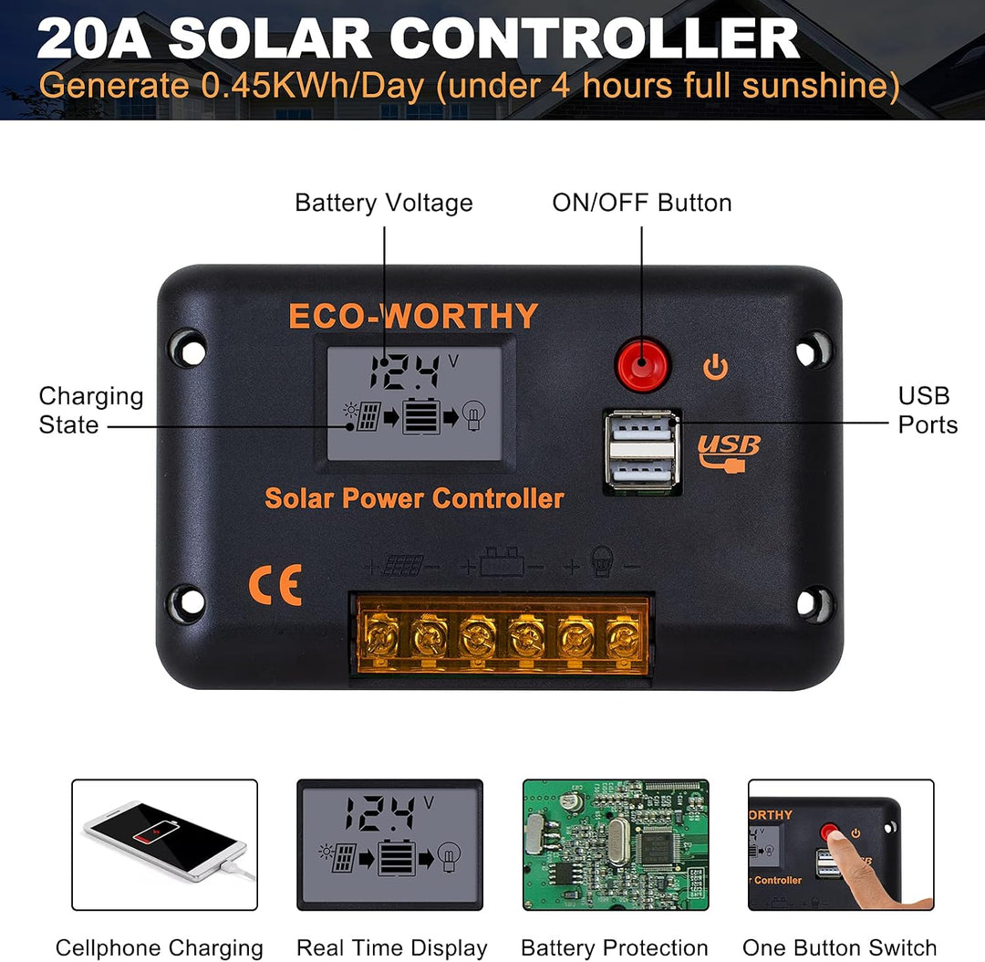 DCHOUSE 1100GPH Bilgenpumpe,12V DC Bootspumpe +100W Solarpanel+30Ah Batterie+20A Solar Laderegler+50