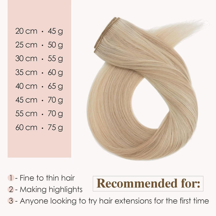 TESS Clip in Extensions Echthaar, 8pcs Clip in Haarverlängerung Remy Echt Haare Natürliche 18 Clips