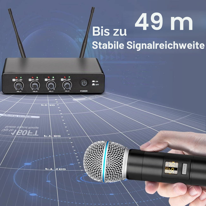 Depusheng R4 funkmikrofon kabellos mikrofon UHF Professionelles dynamisches drahtloses Drahtloses 4