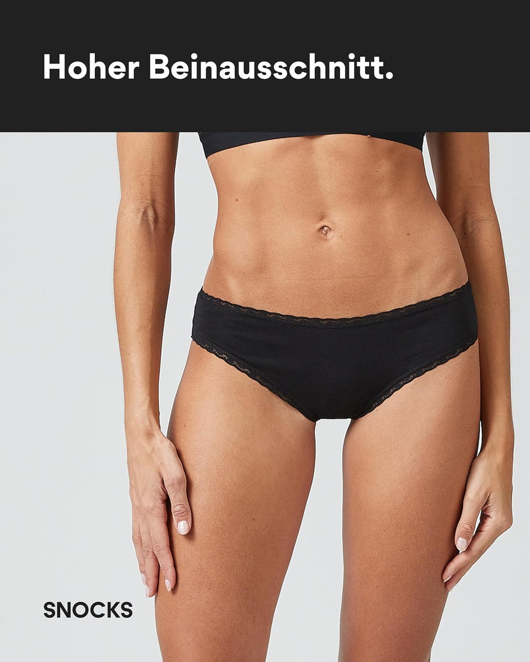 Snocks 3er Pack Unterhosen Damen Brazilian Slip Spitze (XS-XL) 3x Schwarz XS, 3x Schwarz XS