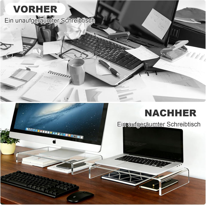 Monitorständer Display Ständer Bildschirmerhöhung, Acryl Laptop Erhöhung für Schreibtisch für Comput