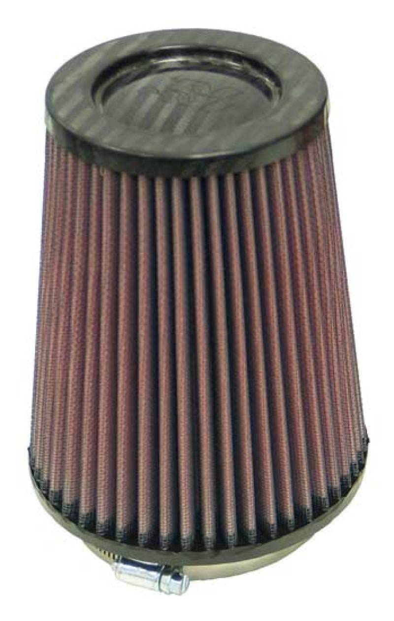 K&amp;N RP-4980 KFZ und Motorrad universeller Luftfilter mit Kohlefaser-Deckel, Rot