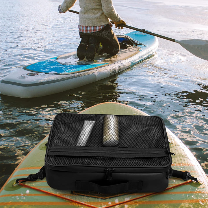 SUP Deck Kühltasche – Decktasche wasserdicht, Seitengriff, Schultergurt, Netztasche oben, Deckzubehö