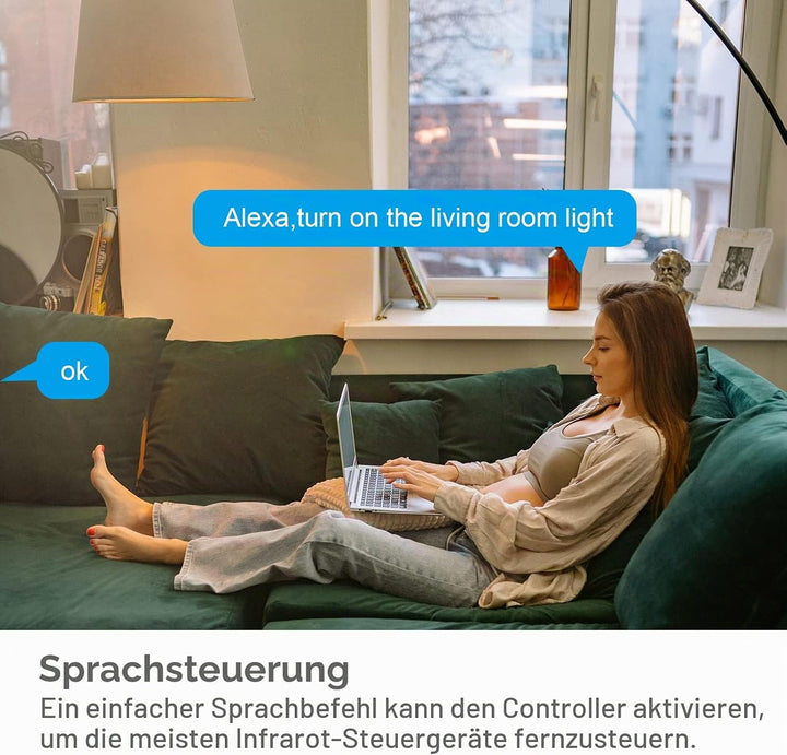 ANTELA WLAN Alexa IR Infrarot Universal Fernbedienung Smart Home, kompatibel mit Google Home, All-in