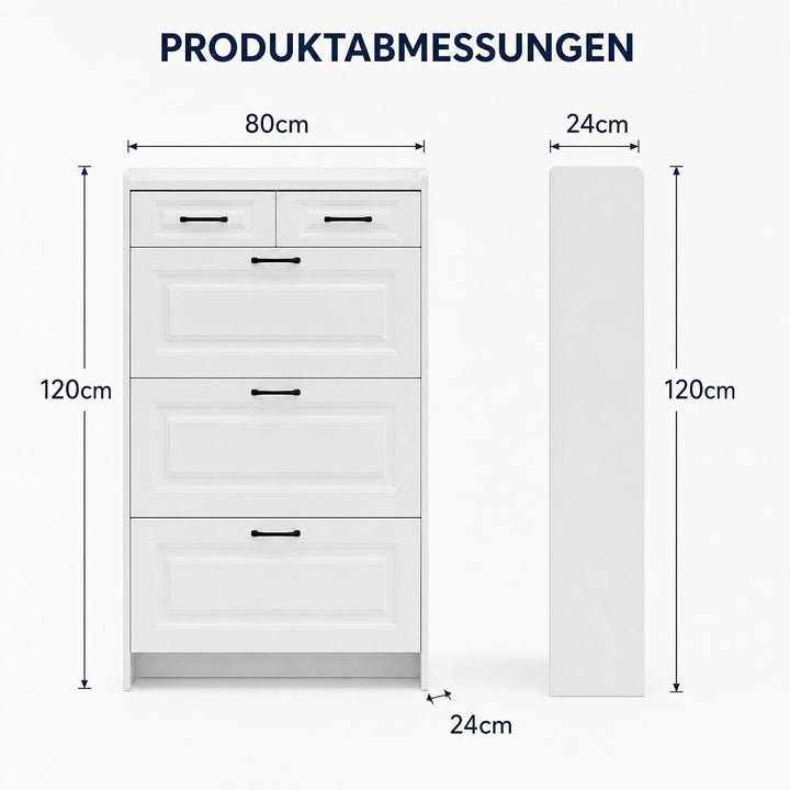 Schmaler Schuhschrank mit 3 Flip-Schubladen Schuhregal, 2 Schubladen