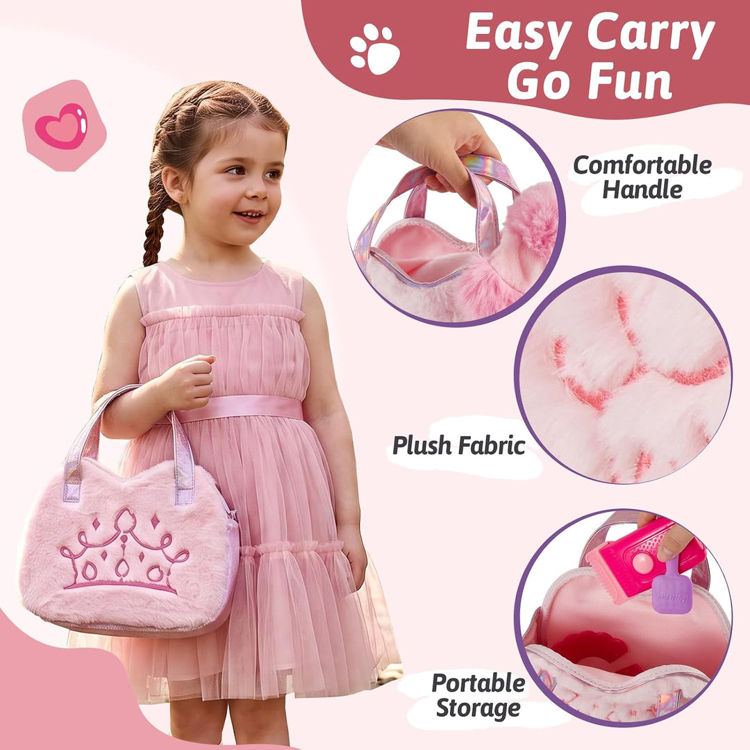 LINFUN KIDS Hund Spielzeug Kinder Interaktives Plüsch Hund mit Handtasche